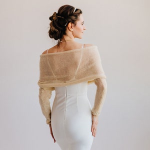 Alpaca Shrug Bolero Wedding Cover Up Alpaca Shawl Bolero Bridal Bolero Wrap image 3