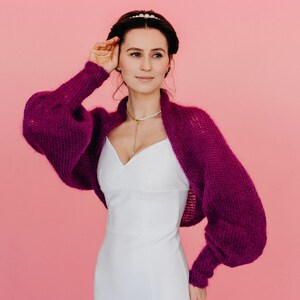 Bruids Bolero Bolero Mohair Wrap Bolero Bruids Cape Mohair Bolero Bolero Bruiloft Cover-up Cardigan Dames afbeelding 4