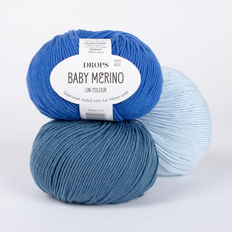 Gocce di filato merino Baby Merino Filato di lana merino extra fine Filato per neonati Filato per calze Filato per maglieria trattato superwash immagine 13