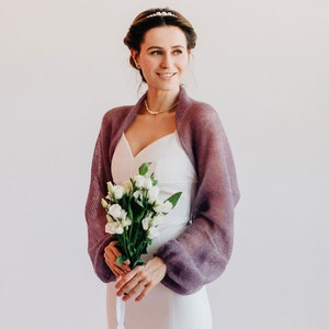 Bridal Shrug Bolero Mohair Silk Wrap Wedding Jacket Mohair Silk Bolero Bridal Wrap Bolero Mohair Cover up image 7