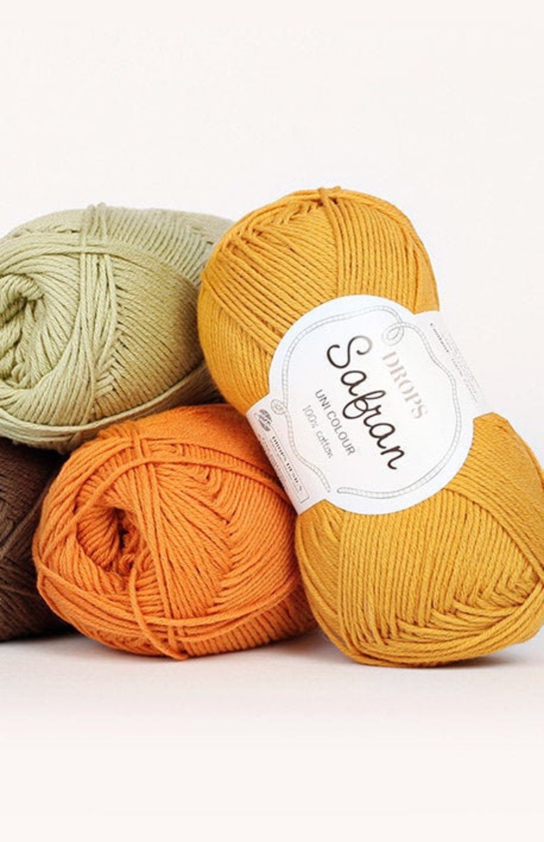 Cotton Yarn DROPS Safran Macrame Cord Amigurumi Yarn Cotton Thread Natural Yarn Baby Yarn Art Yarn image 1