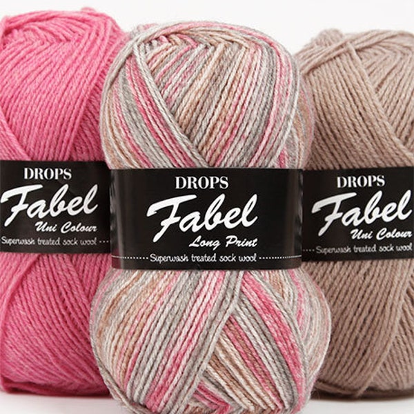 Wollgarn DROPS Fabel Sockengarn Farbverlaufsgarn Superwash-Garn Ombre-Garn Naturfasergarn Fingergarn