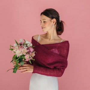 Boléro de mariée en soie mohair Couvrir cardigan de mariage veste boléro en mohair Cape de mariée châle en soie mohair haussement d'épaules de mariée boléro de mariage image 1