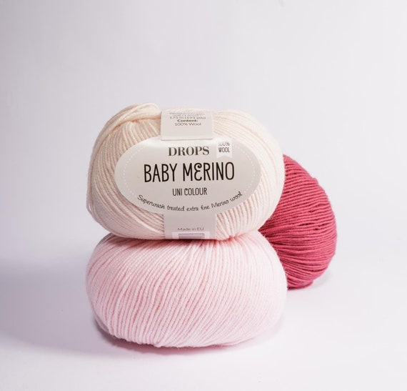 Merino Yarn Drops Baby Merino Extra Fine Merino Wool Yarn Baby Yarn Sock Yarn Superwash Treated Knitting Yarn