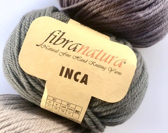 Hilo de lana Inca Fibra Natura 100g / 97mt / 106yardas Hilo súper voluminoso Lana pura Hilo grueso Hilo de lana superlavado