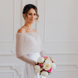 Wedding Sweater Wrap Openwork Sweater Bridal Bolero Wrap Mohair Silk Pullover Wedding Wrap Bolero Bridal Pullover Wedding Cover up