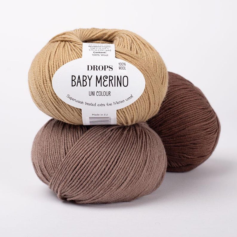 Gocce di filato merino Baby Merino Filato di lana merino extra fine Filato per neonati Filato per calze Filato per maglieria trattato superwash immagine 14