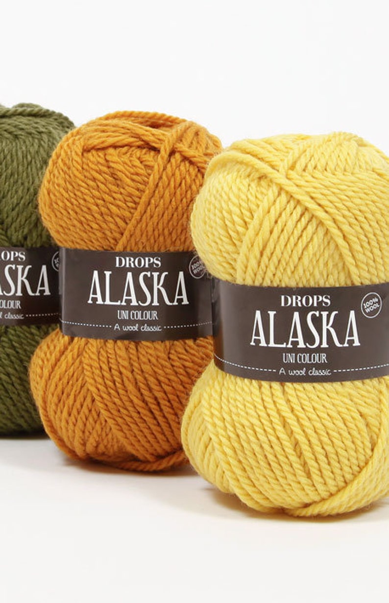 Fils de laine DROPS Alaska Sock Yarn Fibres naturelles Art Yarn Aran Weight Yarn image 1