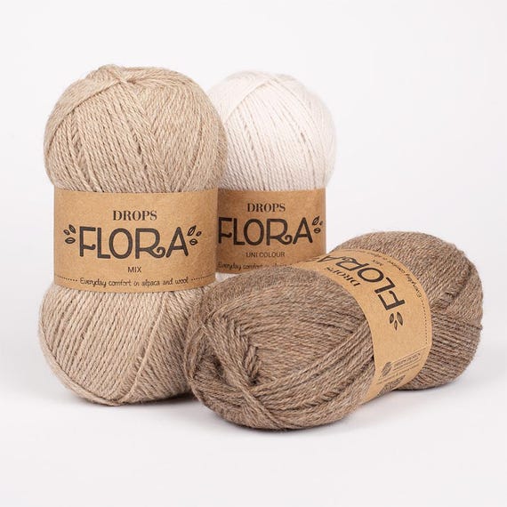 Alpaca Yarn DROPS Flora Alpaca Wool Yarn Sock Yarn Knitting Wool Art Yarn Alpaca Natural Fiber Alpaca Socks yarn