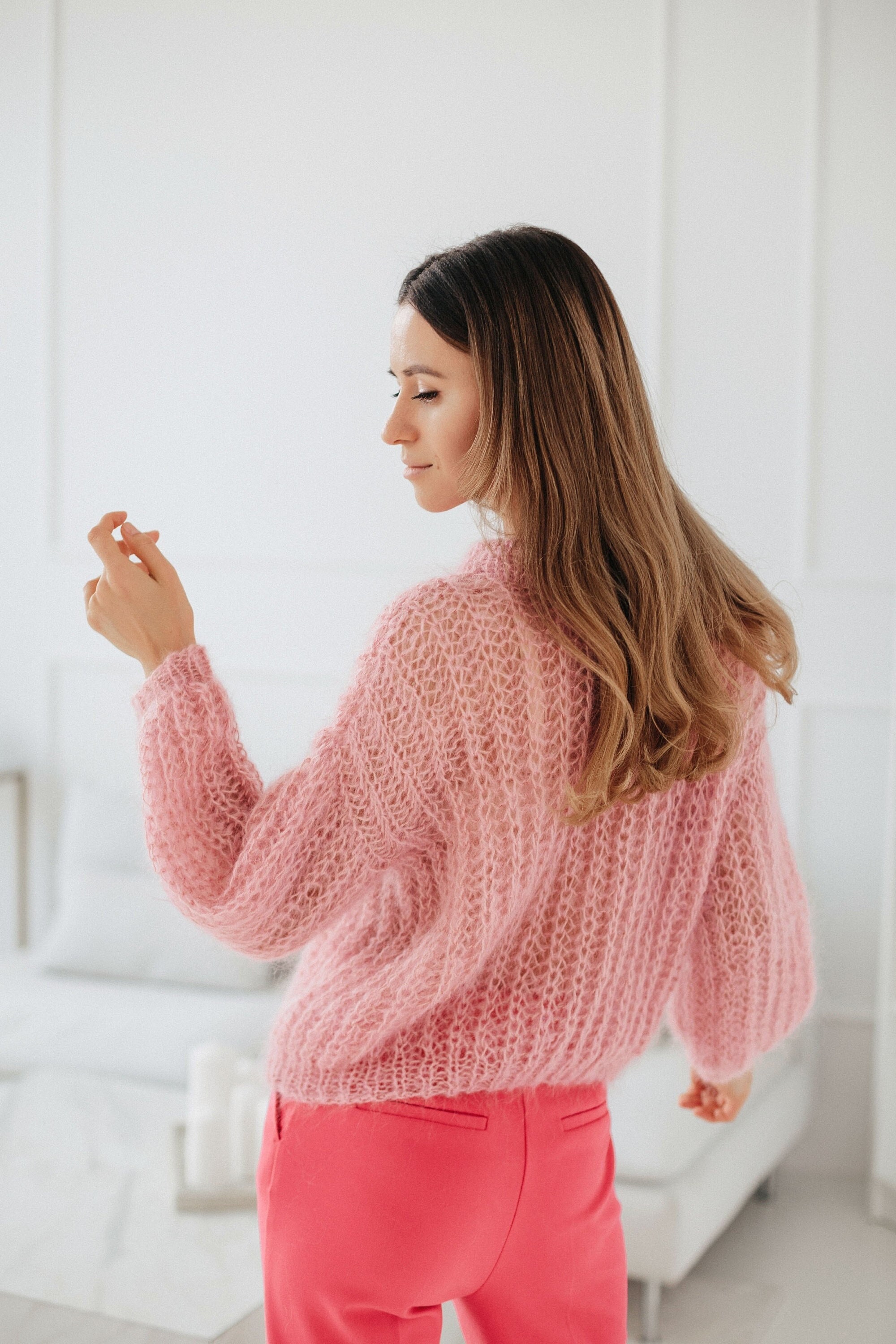 Glowbysely/ Watermelon Crop Woman Sweater/ Oversize Knitted