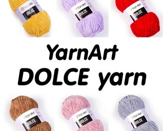 YarnArt Dolce Yarn 100 g/120 m/131 yards Chenille Yarn Super Bulky Yarning Velvet Yarn Yarn Crochet Yarn