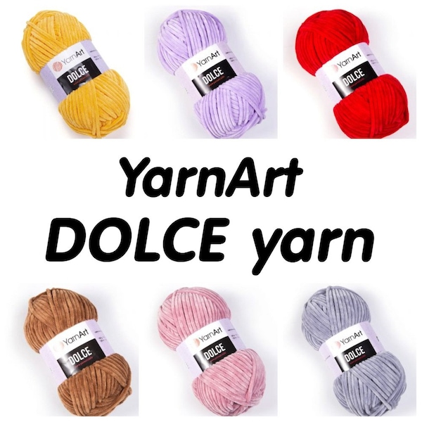 YarnArt Dolce Garn 100g / 120m / 131 yards Chenille Garn Super voluminöses Garn Strickgarn Häkelgarn