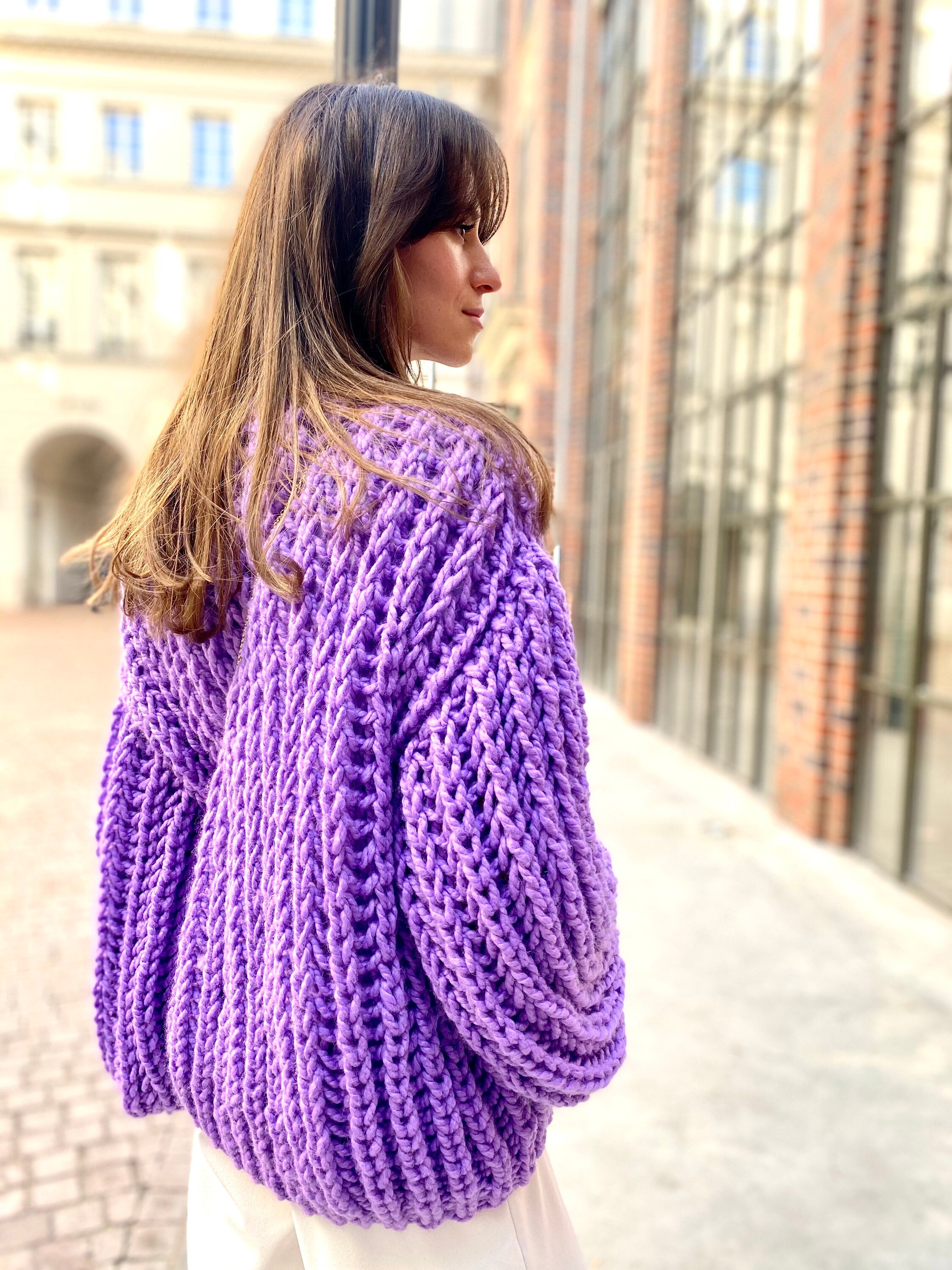 Purple store chunky cardigan