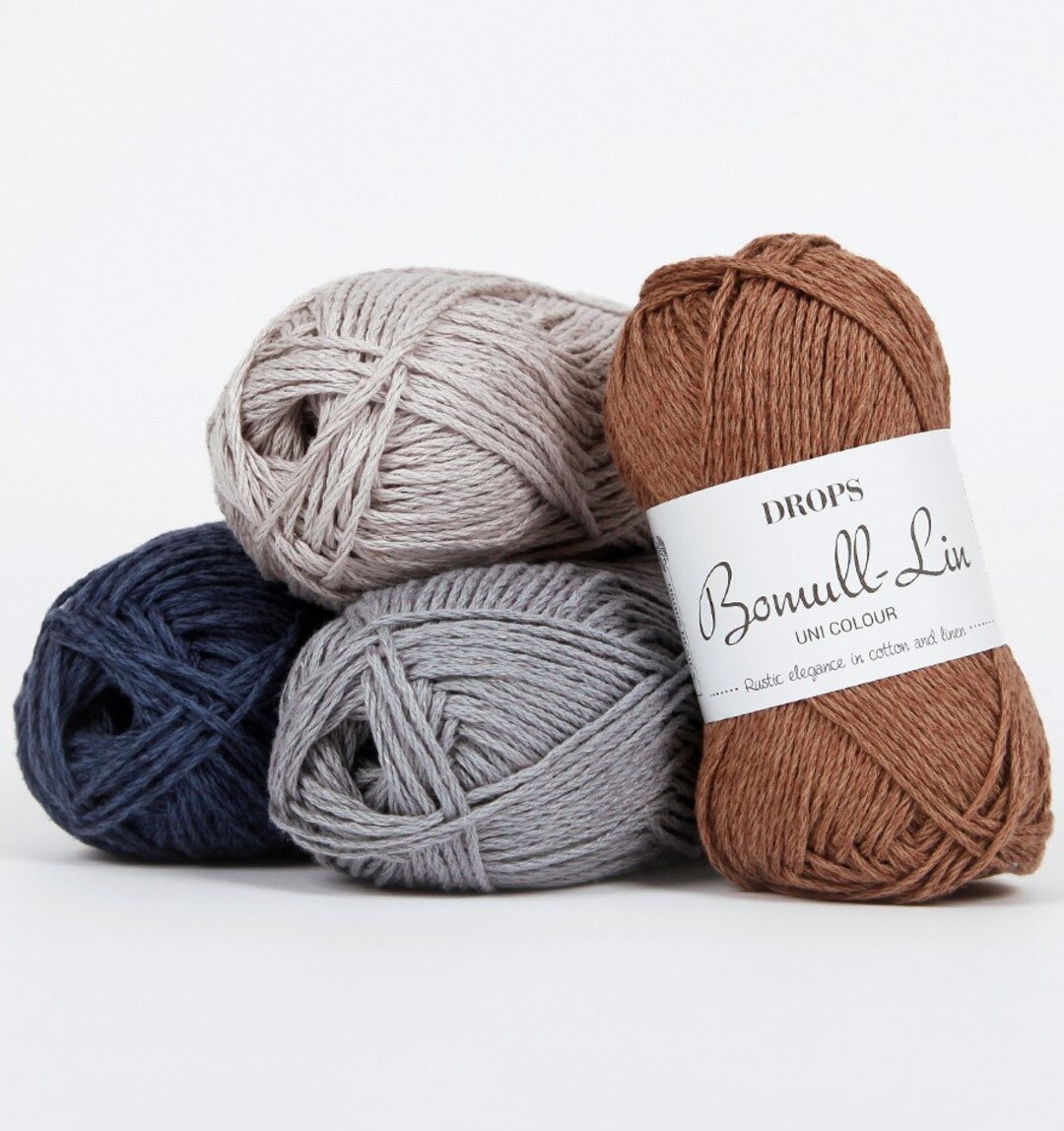 Cotton Yarn DROPS Bomulllin Linen Yarn Natural Fiber Yarn Summer Yarn