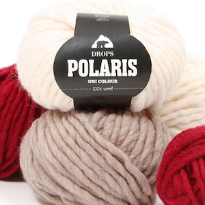 Wool Yarn DROPS Polaris Super Bulky Yarn Chunky Yarn Felting Yarn Giant Yarn Pure Wool Yarn Jumbo Yarn Natural Fiber Yarn