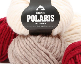 Fil de laine DROPS Polaris Super Bulky Yarn Chunky Yarn Felting Yarn Giant Yarn Pure Wool Yarn Jumbo Yarn Natural Fiber Yarn