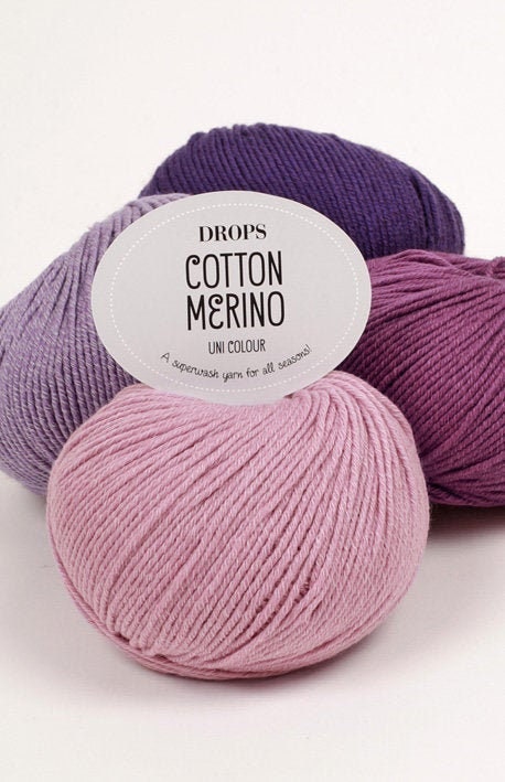 Drops Cotton Wool Yarn Superwash Wool Yarn - Etsy