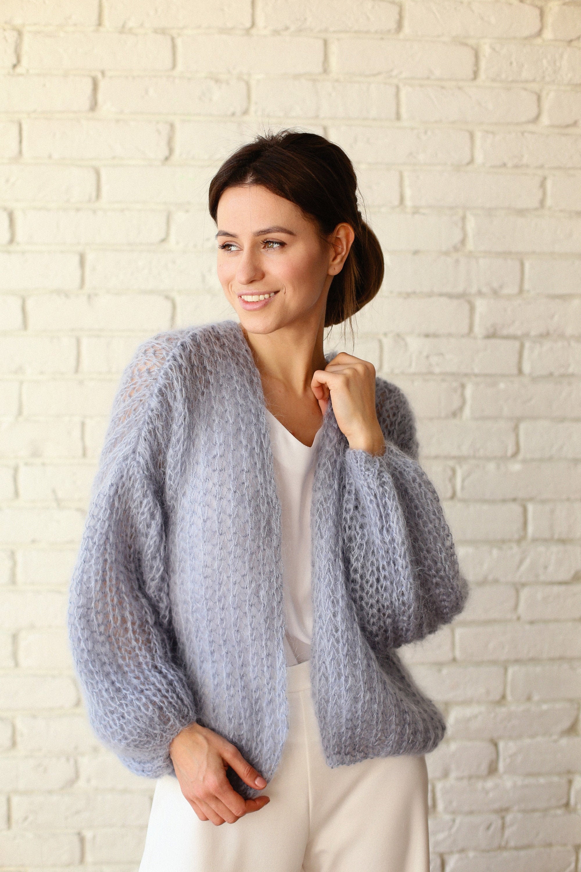Mohair Knit Cardigan - Etsy Mohair Knit Cardigan - Etsy