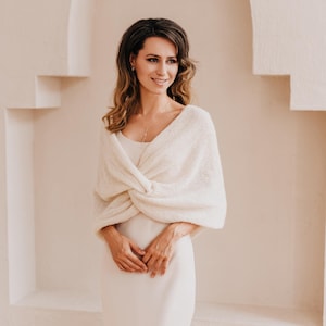 Bridal Shawl Alpaca Silk Shrug Wedding Wrap White Bolero Bridal Cover up Alpaca Silk Shawl Bridal Shrug Wedding Stole Alpaca Wrap Bolero image 10