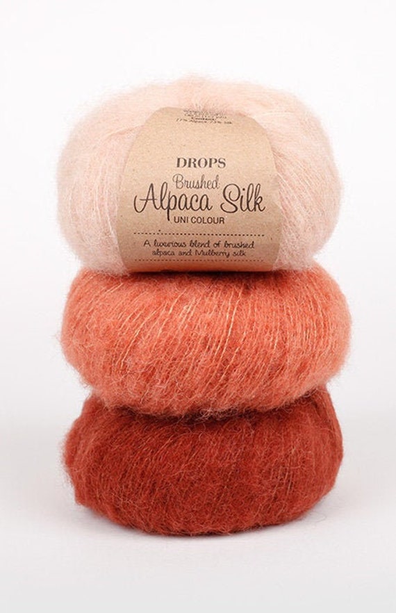 Alpaca Yarn DROPS Brushed Alpaca Silk Lace Yarn Art Yarn Silk Knitting Yarn  Natural Yarn Wool Fabric Silk Yarn 