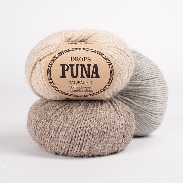 Alpaca Yarn Drops Puna Alpaca Pure Alpaca Wool Sock Yarn Alpaca Scarf yarn Natural Fiber Yarn DK Yarn