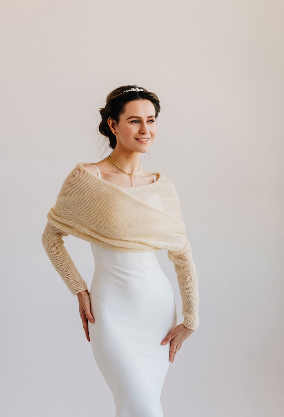 Alpaca Shrug Bolero Wedding Cover up Alpaca Shawl Bolero