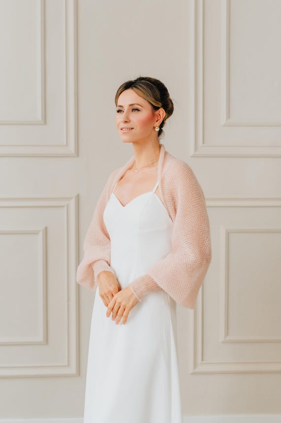 Wedding Jacket Mohair Bolero Bridal Cardigan Openwork Bolero Bridal Pullover Beige Bolero Shrug Wedding Cape Bridal Wrap