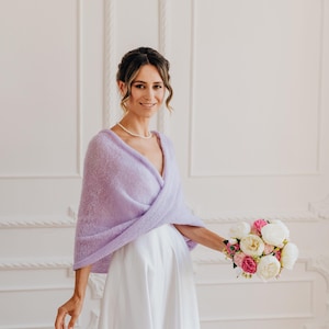 Bridal Shawl Wrap Wedding Stole Alpaca Silk Scarf Bridal Cover up Purple Shawl Wrap Bridal Shrug Bolero Wedding Shawl