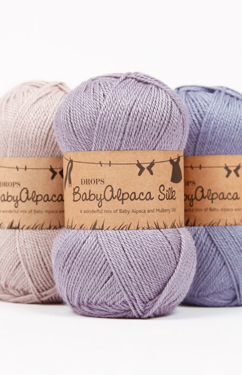 Alpaca Yarn DROPS Baby Alpaca Silk Yarn Super Chunky Yarn Silk Lace