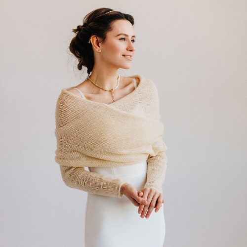 Alpaka Shrug Bolero Hochzeit vertuschen Alpaka Schal Bolero Braut Bolero Wrap