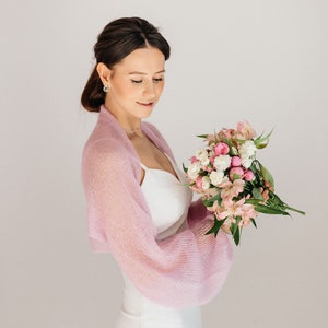 Hochzeit Bolero Mohair Seide Jacke Braut Cover Up Mohair Bolero Shrug Braut Cape Mohair Seide Shrug Hochzeit Wrap Mohair Seide Bolero Bild 6