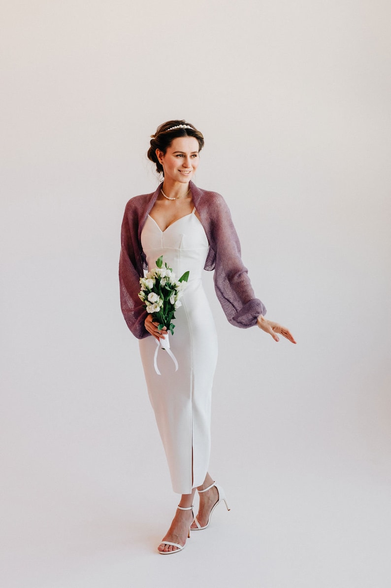 Coprispalle da sposa Bolero Coprispalle in seta mohair Giacca da sposa Bolero in seta mohair Coprispalle da sposa Bolero Mohair Coprispalle immagine 8