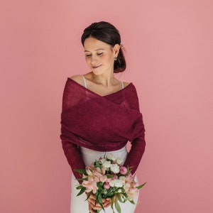 Boléro de mariée en soie mohair Couvrir cardigan de mariage veste boléro en mohair Cape de mariée châle en soie mohair haussement d'épaules de mariée boléro de mariage image 6