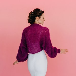 Bruids Bolero Bolero Mohair Wrap Bolero Bruids Cape Mohair Bolero Bolero Bruiloft Cover-up Cardigan Dames afbeelding 5