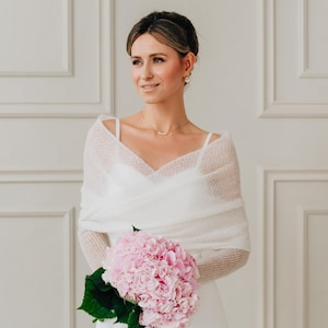 Wedding Wrap Bolero Openwork Shawl Bridal Shrug Bolero White Jacket Bolero Wedding Cover up White Bolero Shawl Bridal Jacket