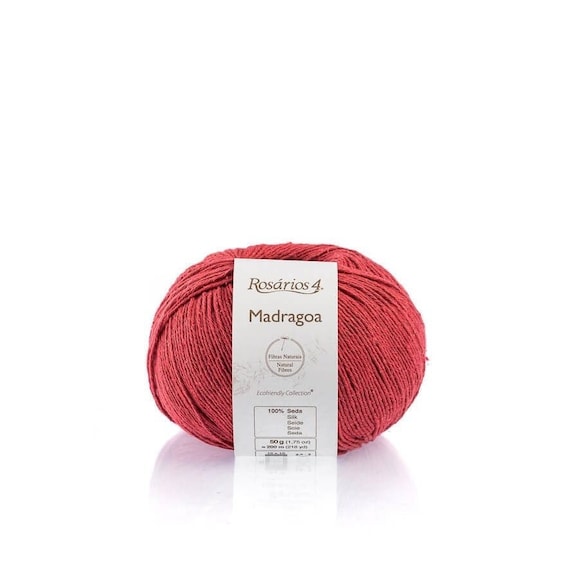 Pure Silk Yarn Rosarios4 Madragoa 100% Silk Yarn 50 g / 200 m / 218 yards Summer Knitting Yarn Bourette silk yarn