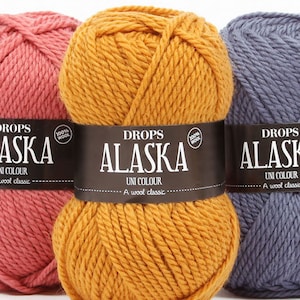 Wool Yarn DROPS Alaska Sock Yarn Natural Fiber Yarn Art Yarn Aran Weight Yarn image 9