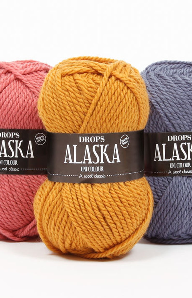 Fils de laine DROPS Alaska Sock Yarn Fibres naturelles Art Yarn Aran Weight Yarn image 9