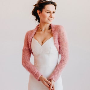 Mohair Bolero Jacke Braut Shrug Bolero Wolljacke Damen Hochzeit Wickel Bolero Brautcape Bild 8