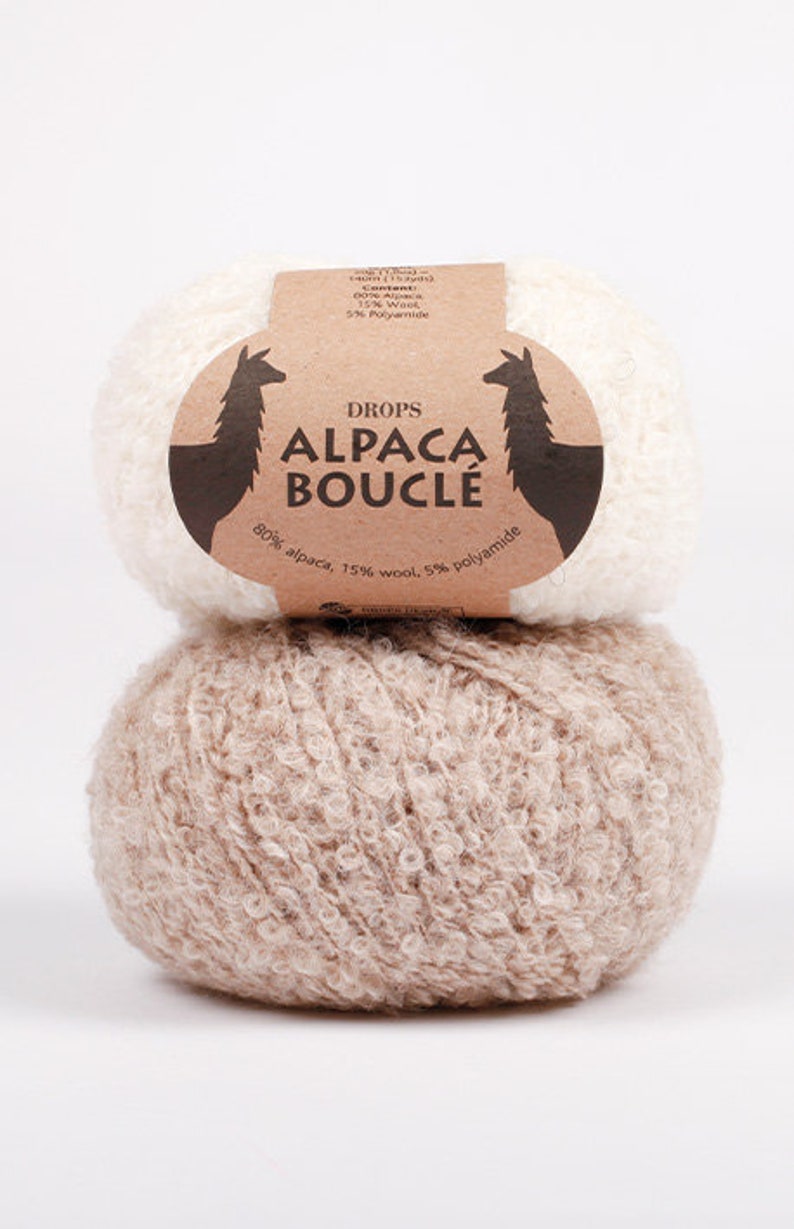 DROPS Yarn Alpaca Boucle Yarn Drops Alpaca Loop Yarn Soft Alpaca Yarn Alpaca Wool Natural Fiber Yarn image 6