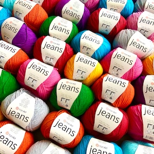 Cotton Yarn YarnArt Jeans Yarn 50g / 160m / 175 yards Cotton Crochet Yarn Knitting Cotton Yarn