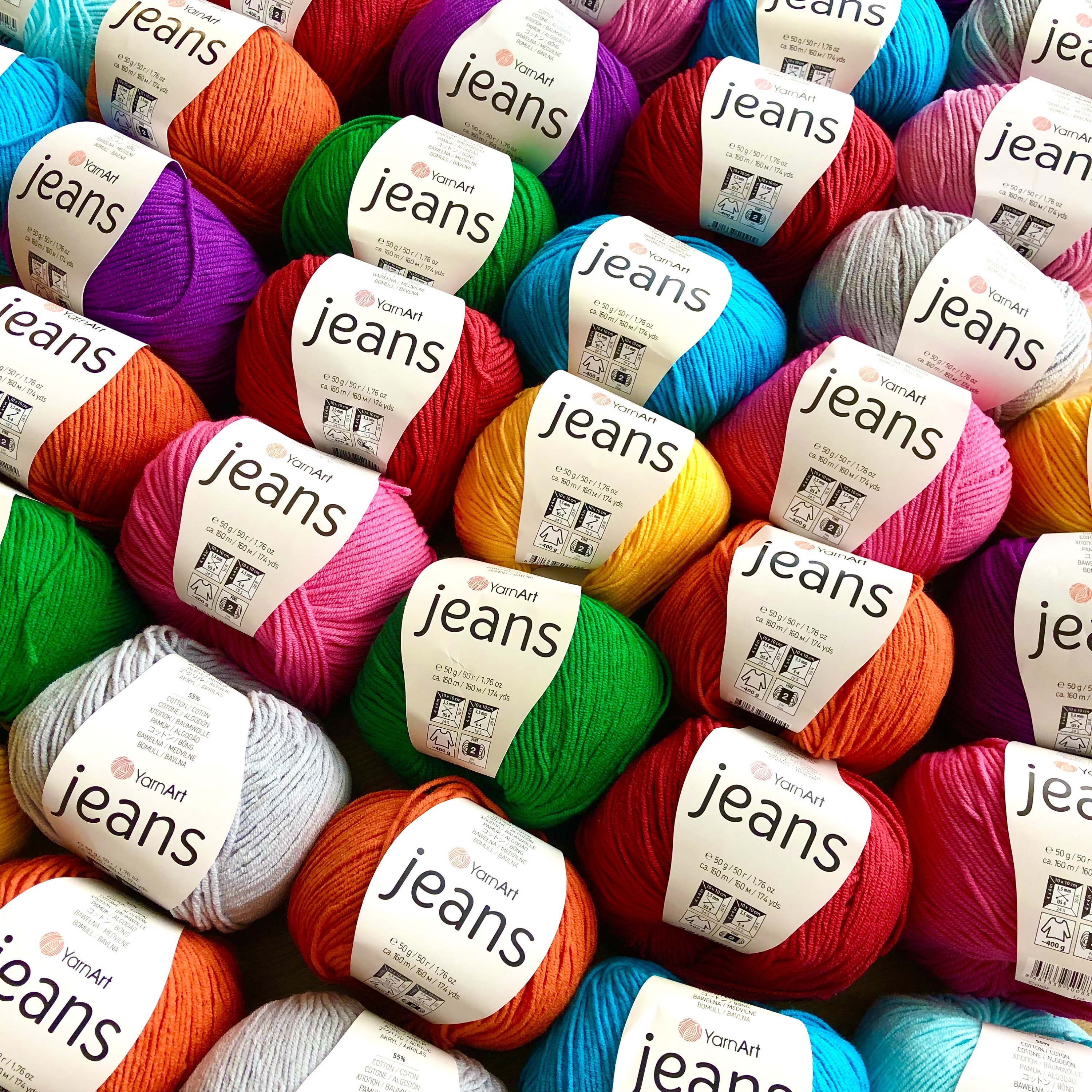 Yarn Art Jeans, Cotton Blend Yarn, Size 2, Sport Weight, Baby