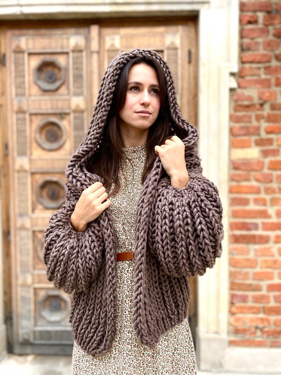 brown chunky sweater