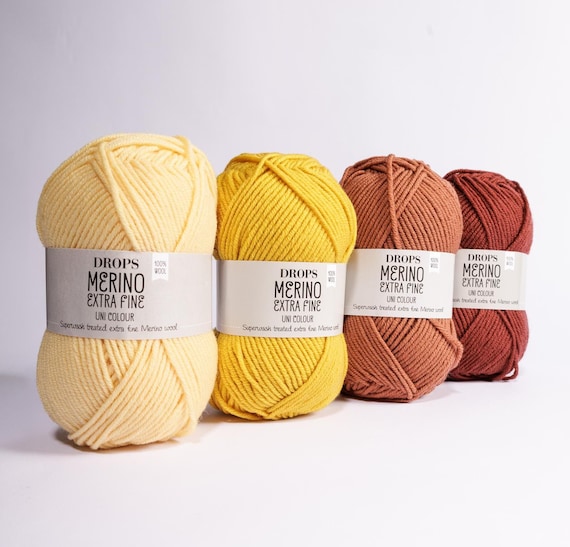 Merino Yarn Drops Extra Fine Merino Wool Yarn Superwash Yarn Sock Yarn DK Yarn Art Yarn
