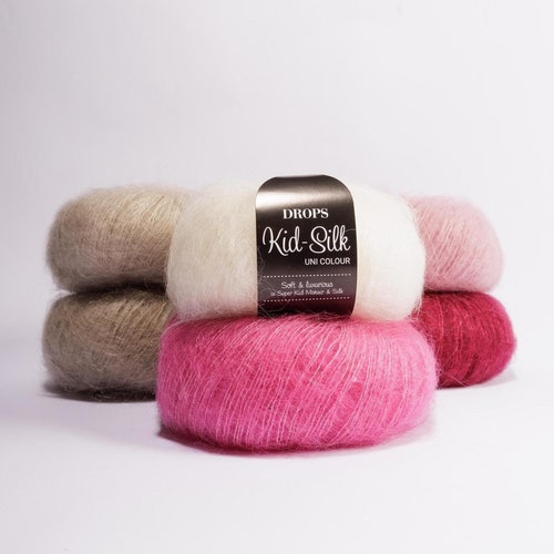 Laine mohair DROPS Kid Silk Lace laine Super Kid Mohair soie et laine mohair