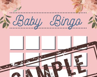 Floral Baby Shower Bingo Printable