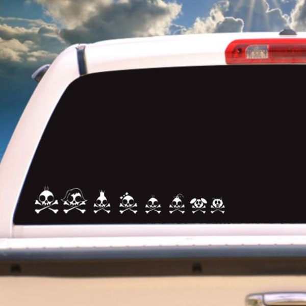 Skull Family vinyl car decal, truck decal, Halloween vinyl sticker