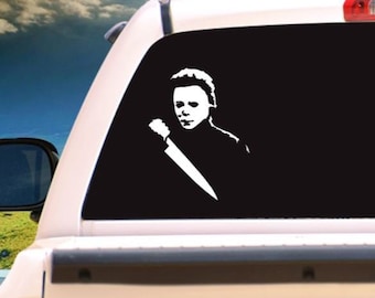 Michael Myers Halloween Knife vinyl decal, Michael Meyers, window cling, sticker