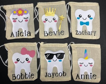Personalized Tooth Fairy Bag, Tooth Fairy Bag, Personalized Tooth Fairy Pouch, Tooth Fairy Pouch