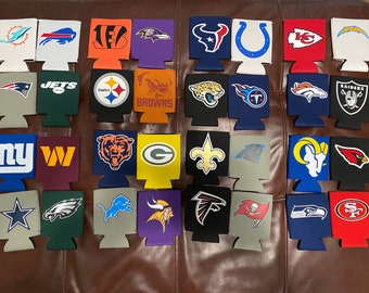 Personalized Football Can Cooler, Can Cozie. All 32 teams available!